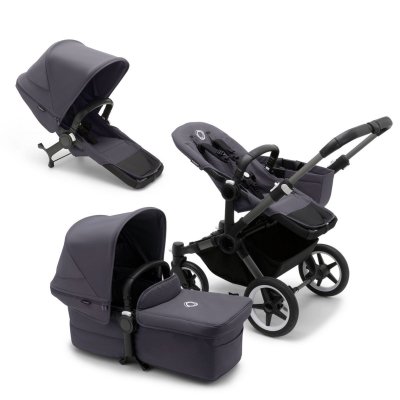 Bugaboo Donkey5 Kompletní kočárek + DÁREK Nástavec Duo - Graphite/Stormy Blue