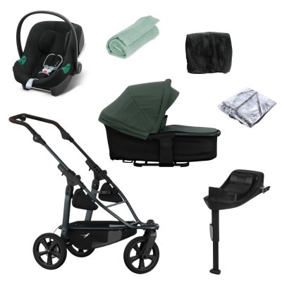 TFK Set Mono 3 Air Chamber Wheel Kompletní kočárek + Autosedačka + Příslušenství - Olive