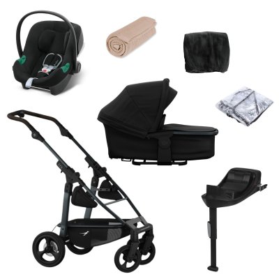 TFK Set Mono 4 Air Chamber Wheel Kompletní kočárek + Autosedačka + Příslušenství - Black