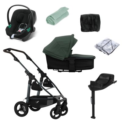 TFK Set Mono 4 Air Chamber Wheel Kompletní kočárek + Autosedačka + Příslušenství - Olive