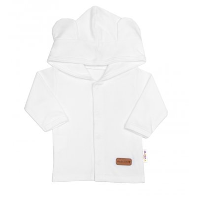 Baby Nellys Bavlněná souprava pro miminko do porodnice Made with Love - Bílá, vel. 56 - obrázek