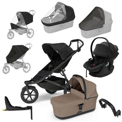 Thule Urban Glide 3 Kompletní kočárek + Autosedačka Maple + Základna + Příslušenství - Black/Taupe
