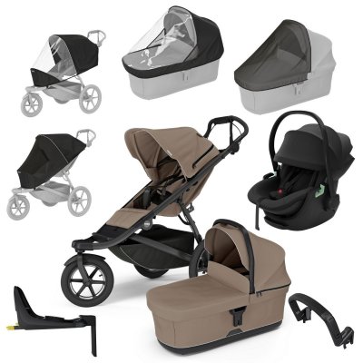 Thule Urban Glide 3 Kompletní kočárek + Autosedačka Maple + Základna + Příslušenství - Taupe/Taupe
