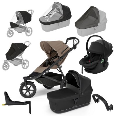 Thule Urban Glide 3 Kompletní kočárek + Autosedačka Maple + Základna + Příslušenství - Taupe/Black