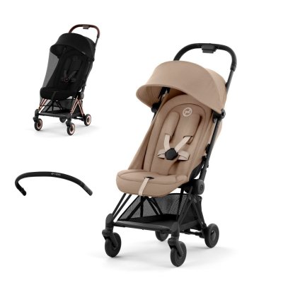 Cybex Platinum Coya + Moskytiéra + Madlo - Matt Black/Cozy Beige