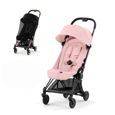 Cybex Platinum Coya 2025 + Moskytiéra - Matt Black/Peach Pink