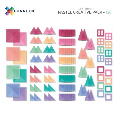 Connetix Magnetická stavebnice - Pastel Creative Pack, 120 ks - obrázek