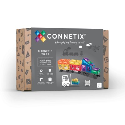 Connetix Magnetická stavebnice - Rainbow Transport Pack, 50 ks - obrázek