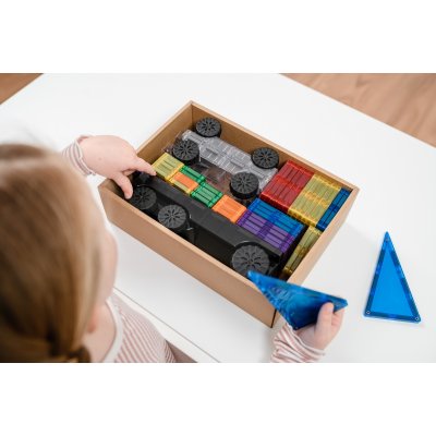 Connetix Magnetická stavebnice - Rainbow Transport Pack, 50 ks - obrázek