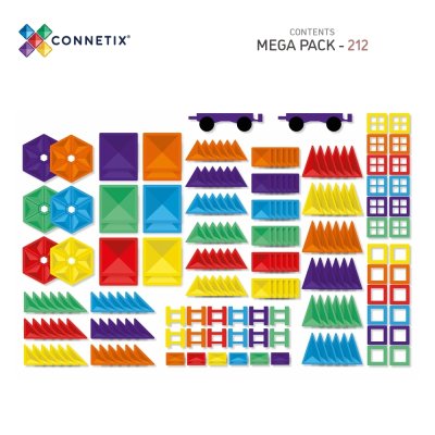 Connetix Magnetická stavebnice - Rainbow Mega Pack, 212 ks - obrázek
