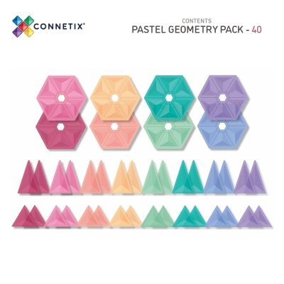 Connetix Magnetická stavebnice - Pastel Geometry Pack, 40 ks - obrázek