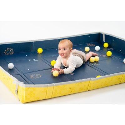 Taf Toys Hrací podložka pěnová s míčky - Blue Yellow - obrázek