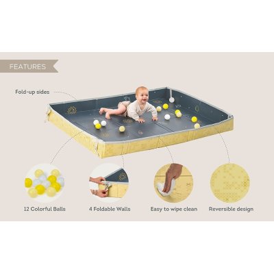 Taf Toys Hrací podložka pěnová s míčky - Blue Yellow - obrázek