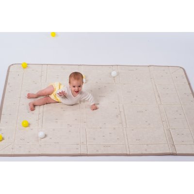 Taf Toys Hrací podložka pěnová s míčky - Brown Beige - obrázek