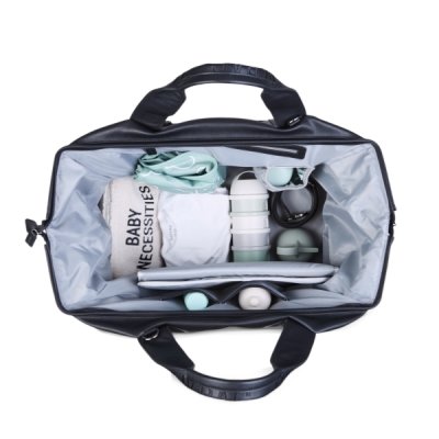 Childhome Přebalovací taška Mommy Bag Signature Vegan Leather - Black - obrázek