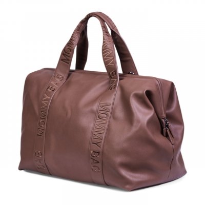 Childhome Přebalovací taška Mommy Bag Signature Vegan Leather - Dark Brown - obrázek