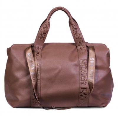 Childhome Přebalovací taška Mommy Bag Signature Vegan Leather - Dark Brown - obrázek