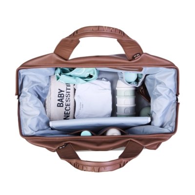 Childhome Přebalovací taška Mommy Bag Signature Vegan Leather - Dark Brown - obrázek