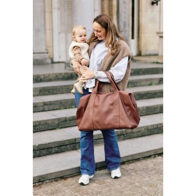Childhome Přebalovací taška Mommy Bag Signature Vegan Leather - Dark Brown - obrázek
