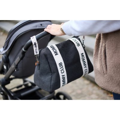 Childhome Přebalovací taška Mommy Club Signature Canvas - Black - obrázek