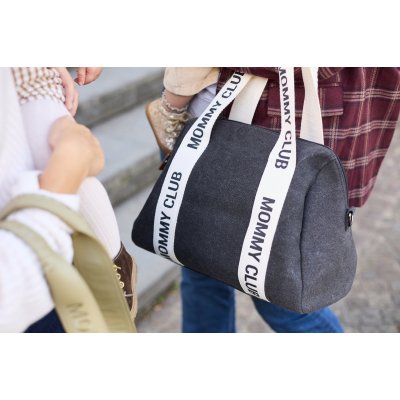 Childhome Přebalovací taška Mommy Club Signature Canvas - Black - obrázek