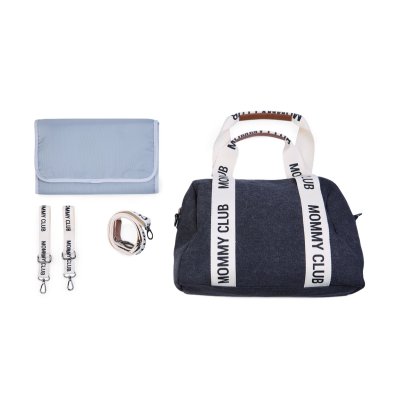 Childhome Přebalovací taška Mommy Club Signature Canvas - Black - obrázek