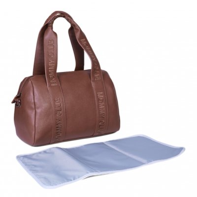 Childhome Přebalovací taška Mommy Club Signature Vegan Leather - Dark Brown - obrázek
