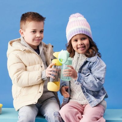 b.box Láhev na pití s brčkem 600 ml - Lemon Twist - obrázek