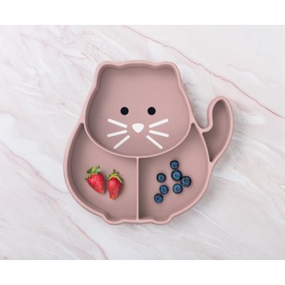 Melii Silikonový dělený talířek s přísavkou Luxe - Kočička - obrázek