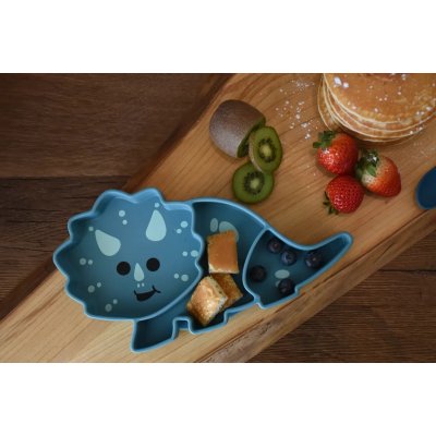 Melii Silikonový dělený talířek s přísavkou Luxe - Dinosaur - obrázek