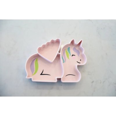 Melii Silikonový dělený talířek s přísavkou - Jednorožec - obrázek