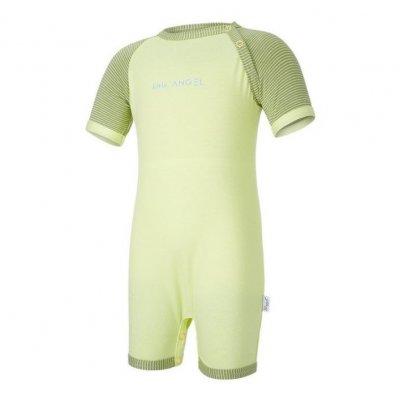Little Angel overal tenký krátký Outlast®  - Citronová/pruh zelený matcha, vel. 92