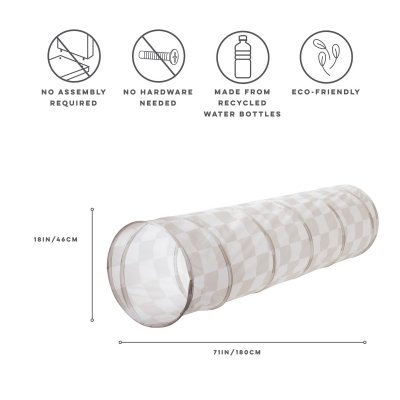 3 Sprouts Dětský Tunel Recycled - Checkerboard Beige - obrázek