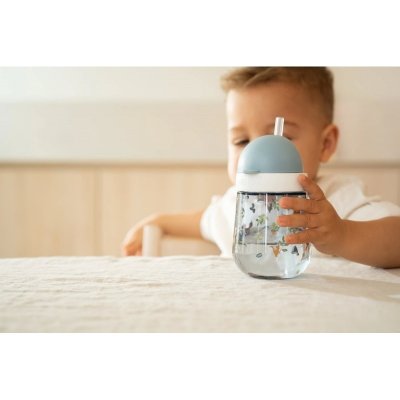 Little Dutch Hrnek s brčkem 300 ml - Forest Friends - obrázek