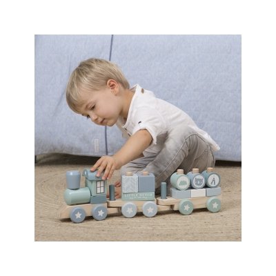 Little Dutch Vláček dřevěný - Blue - obrázek