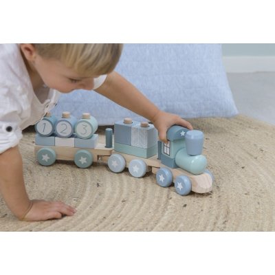 Little Dutch Vláček dřevěný - Blue - obrázek