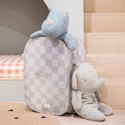 3 Sprouts Skládací úložný koš Recycled - Checkerboard Beige - obrázek