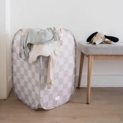 3 Sprouts Skládací úložný koš Recycled - Checkerboard Beige - obrázek