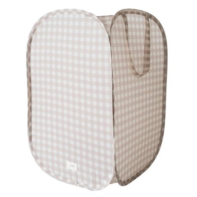 3 Sprouts Skládací úložný koš Recycled - Gingham Beige - obrázek
