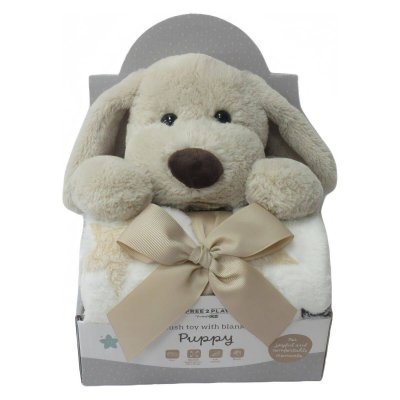 FreeOn Free2Play Plyšová hračka s dekou - Puppy Brown/White - obrázek