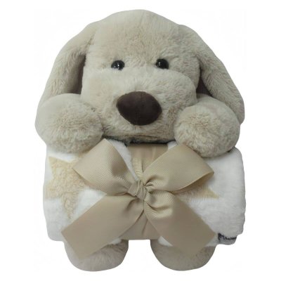 FreeOn Free2Play Plyšová hračka s dekou - Puppy Brown/White - obrázek