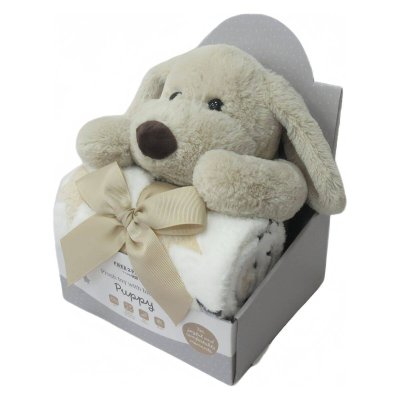 FreeOn Free2Play Plyšová hračka s dekou - Puppy Brown/White