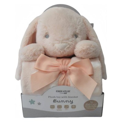 FreeOn Free2Play Plyšová hračka s dekou - Bunny Peach - obrázek