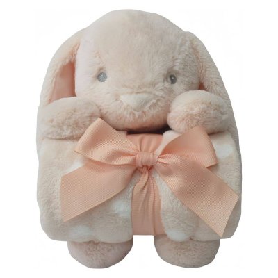 FreeOn Free2Play Plyšová hračka s dekou - Bunny Peach - obrázek