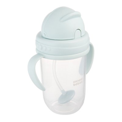 Canpol babies Hrneček nevylévací se slámkou a závažím 270 ml - Zelený - obrázek