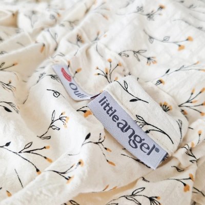 Little Angel zavinovačka šněrovací pevná záda Outlast® - Krémová/Černožluté větvičky - obrázek