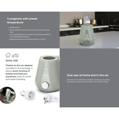 Nuvita ohřívač láhve Home & Car - Sage Green - obrázek