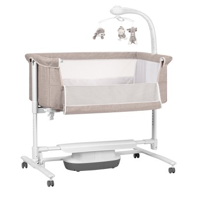 Carrello Bloom Přístavná houpací postýlka 3v1 - Cream Beige - obrázek
