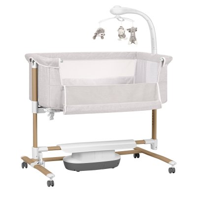 Carrello Bloom Přístavná houpací postýlka 3v1 - Silk Beige - obrázek