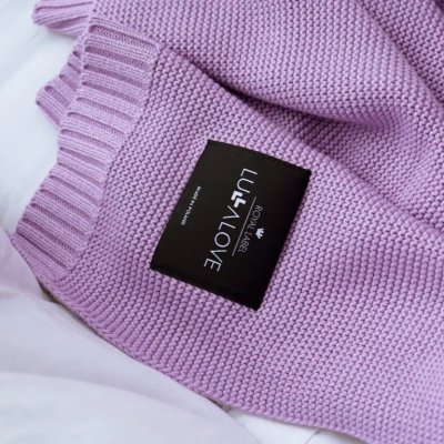 Lullalove bambusová dečka 80 x 100 cm - Levandule - obrázek